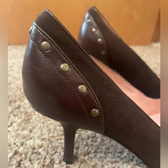 Franco Fortini Women Dark Brown Suede Leather Size 10 Medium - Picture 4 of 6